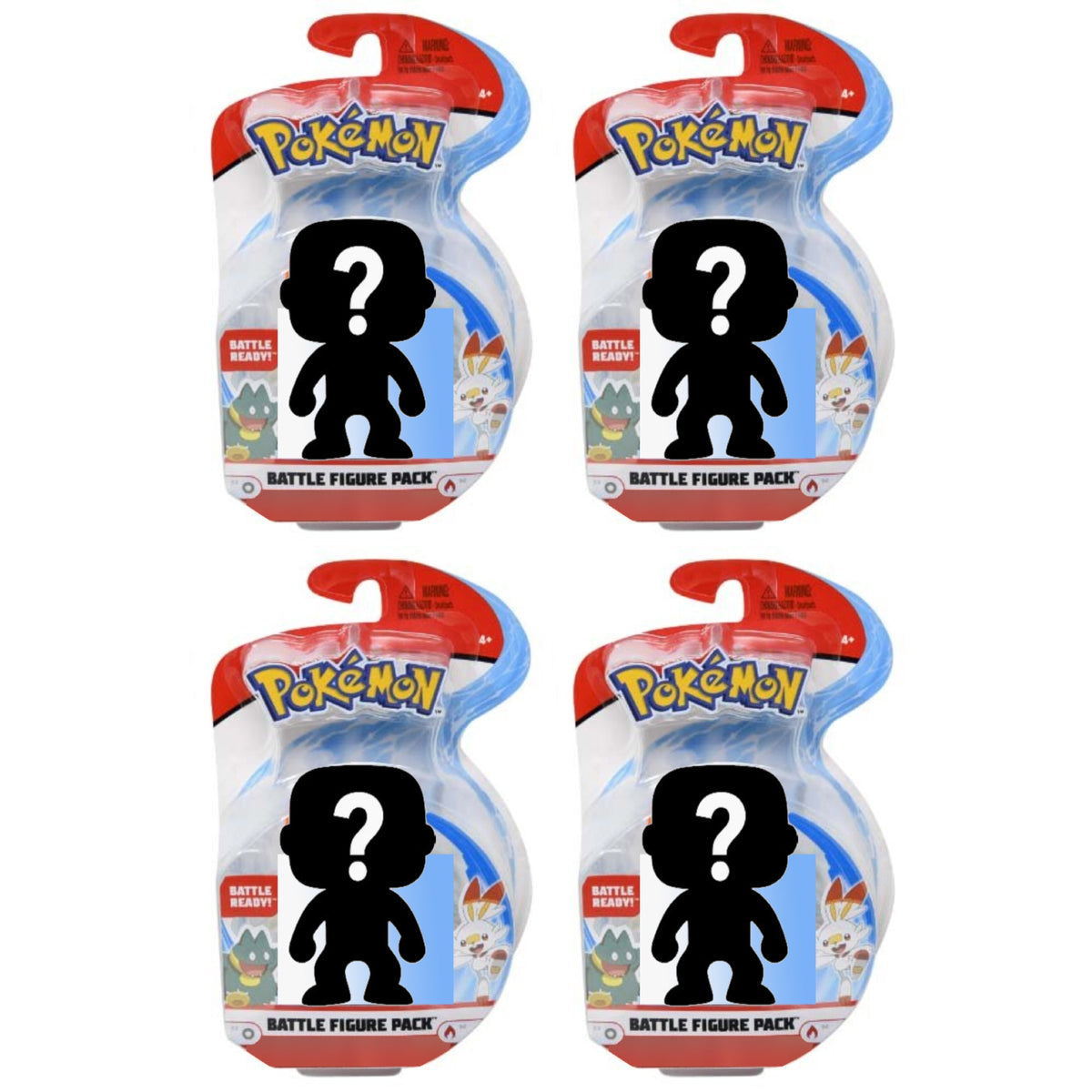 Set of 4 Pokemon Battle Figures Mystery Random Assortment