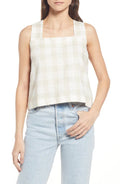 Madewell Linen Blend Sunside Button Back Crop Top in Natural Linen Yd, Size 4