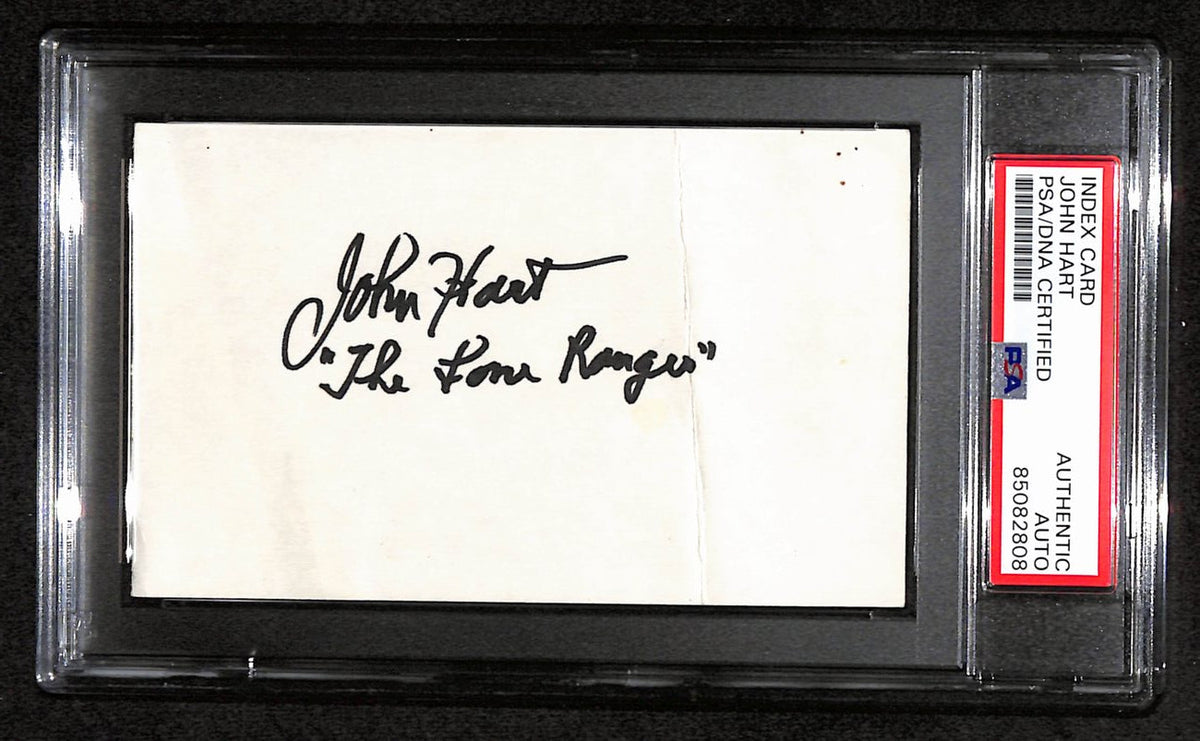 John Hart Signed/Inscribed 3x5 Index Card "The Lone Ranger" PSA/DNA 183950