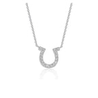 14k White Gold Horseshoe Design Diamond Pendant