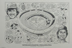 Veterans Stadium, Philadelphia 22x16 Lithograph w/ Mike Schmidt & Steve Carlton