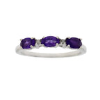 .70ct Amethyst Diamond Ring Sterling Silver