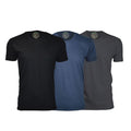 Semi-Fitted Crew Neck T-Shirt // Black + Navy + Heavy Metal // Pack of 3