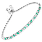 0.72 Carat Genuine Emerald .925 Sterling Silver Bracelet