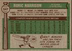 Roric Harrison Autographed 1976 TOPPS Card #547 Cleveland Indians 183429