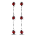 2.70 Carat Genuine Garnet .925 Sterling Silver Earrings