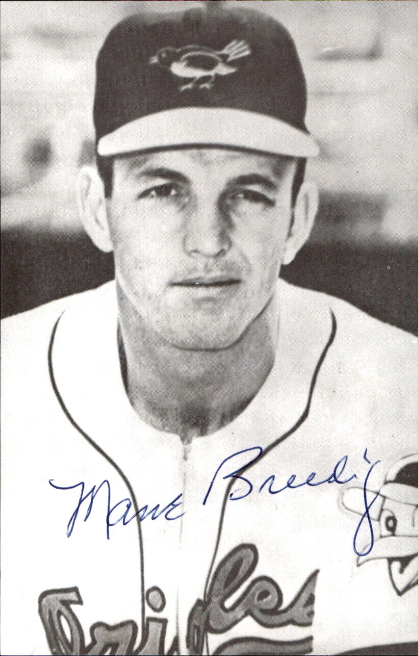 Marv Breeding Baltimore Orioles d. 2006 Signed/Auto 3x5  Photo 177980