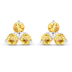 0.72 Carat Genuine Yellow Sapphire .925 Sterling Silver Earrings