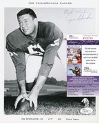 Jim Schrader Eagles Redskins Notre Dame RARE Signed  8x10 Photo JSA 156984