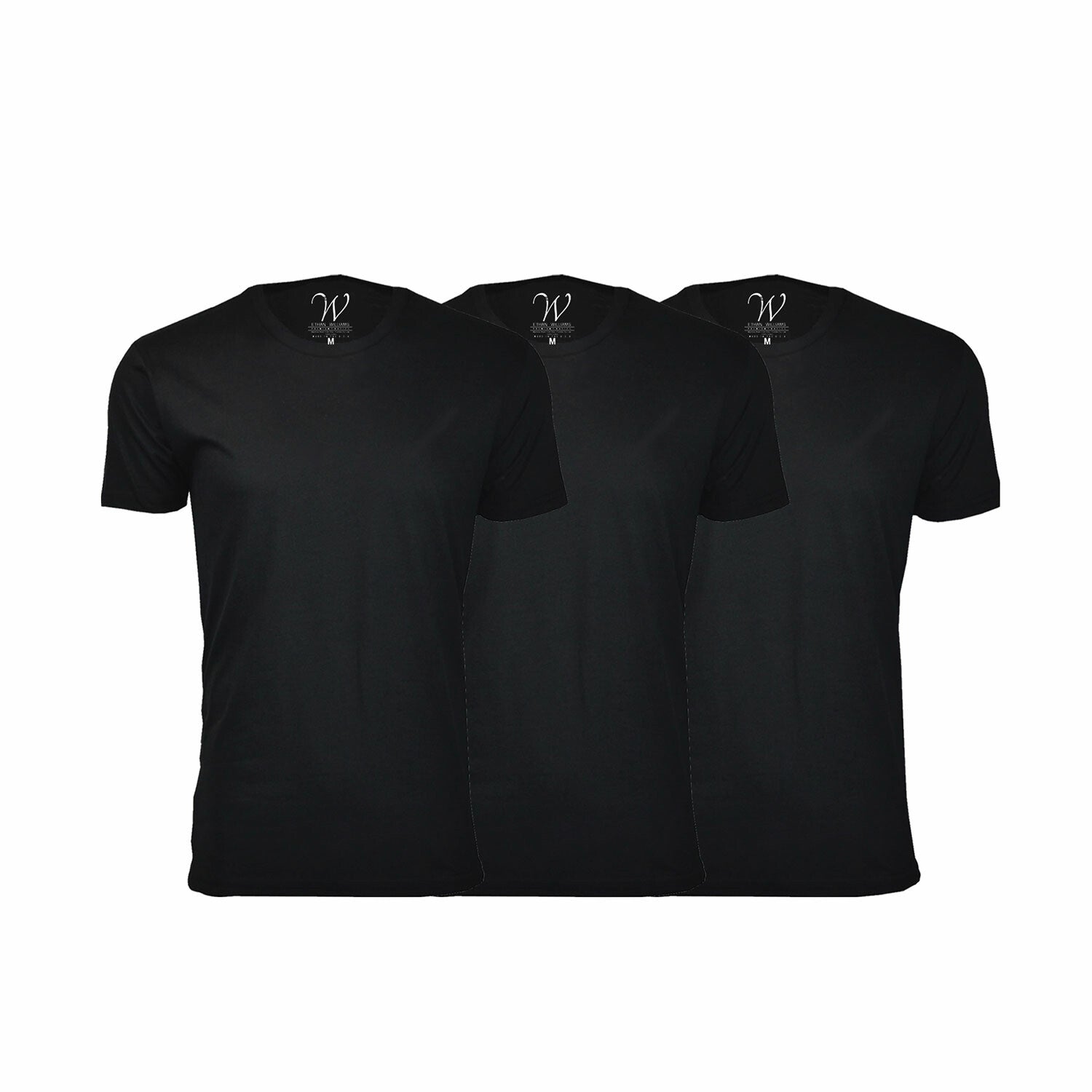 Ultra Soft Sueded Crewneck T-Shirts // Black // Pack of 3
