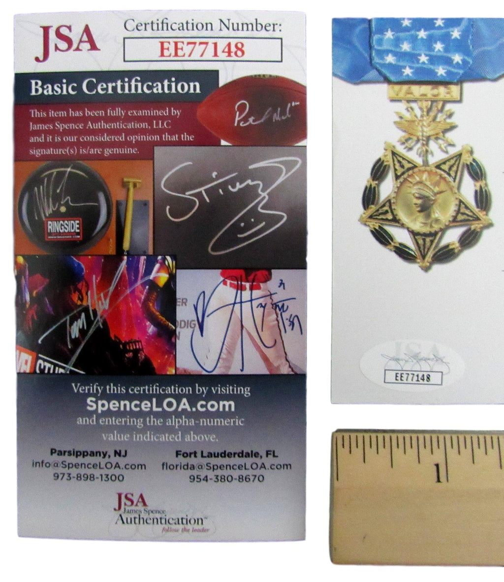 James D. Fleming, MOH Recipient, Signed MOH 4x6 Society Card JSA 146365
