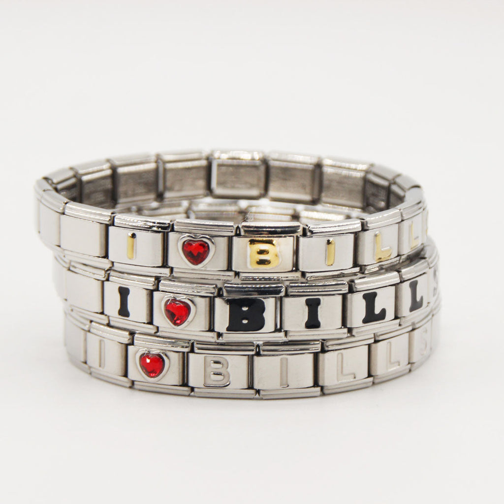 Buffalo Bills Italian Charm Bracelet – Perfect Fan Gift for Birthday, Christmas, Valentine’s Day & Game Day