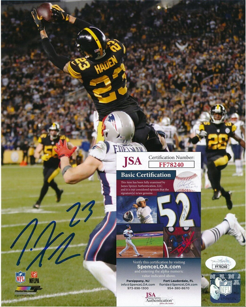Joe Haden Pittsburgh Steelers Signed/Autographed 8x10 Photo JSA 147123