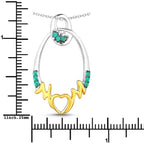 0.15 Carat Genuine Emerald .925 Sterling Silver Pendant