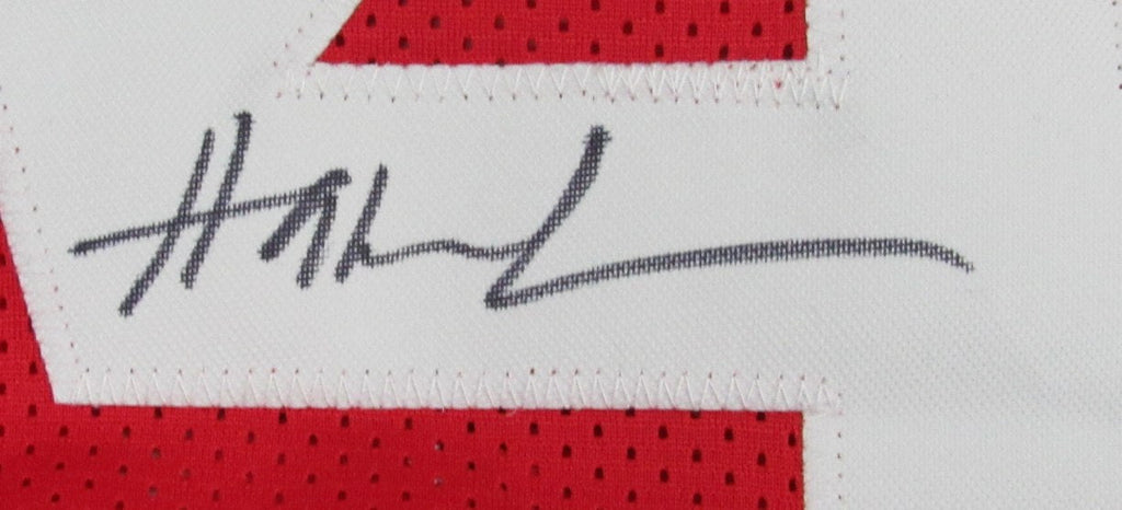 Hakeem Olajuwon Signed/Auto Red Custom Basketball Jersey Rockets JSA 192200