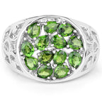2.21 Carat Genuine Chrome Diopside .925 Sterling Silver Ring