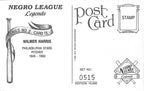 Wilmer Harris Signed 1991 Negro League Legends Post Card Stars 181279