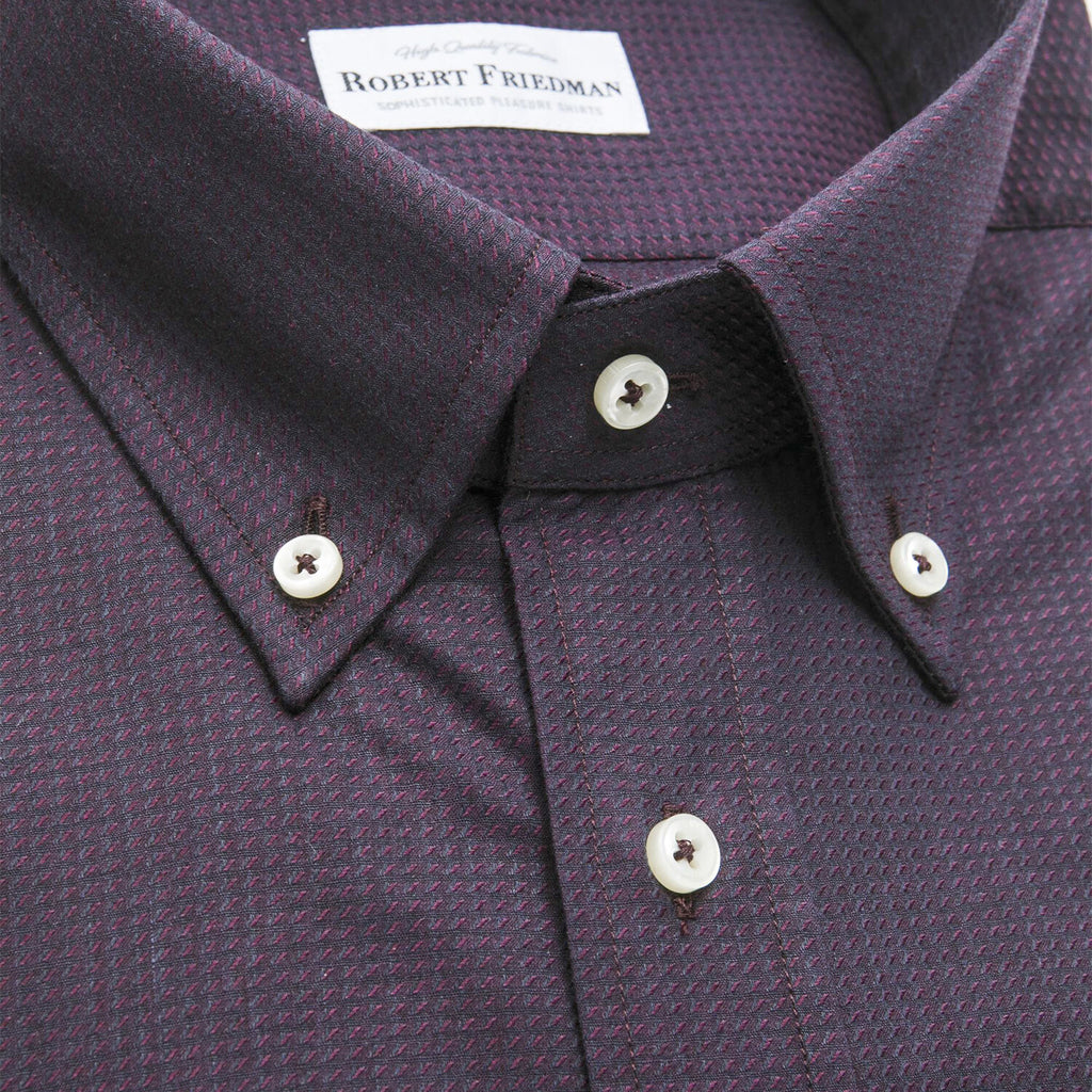 Mike Regular Button-Down Shirt // Black + Bordeaux