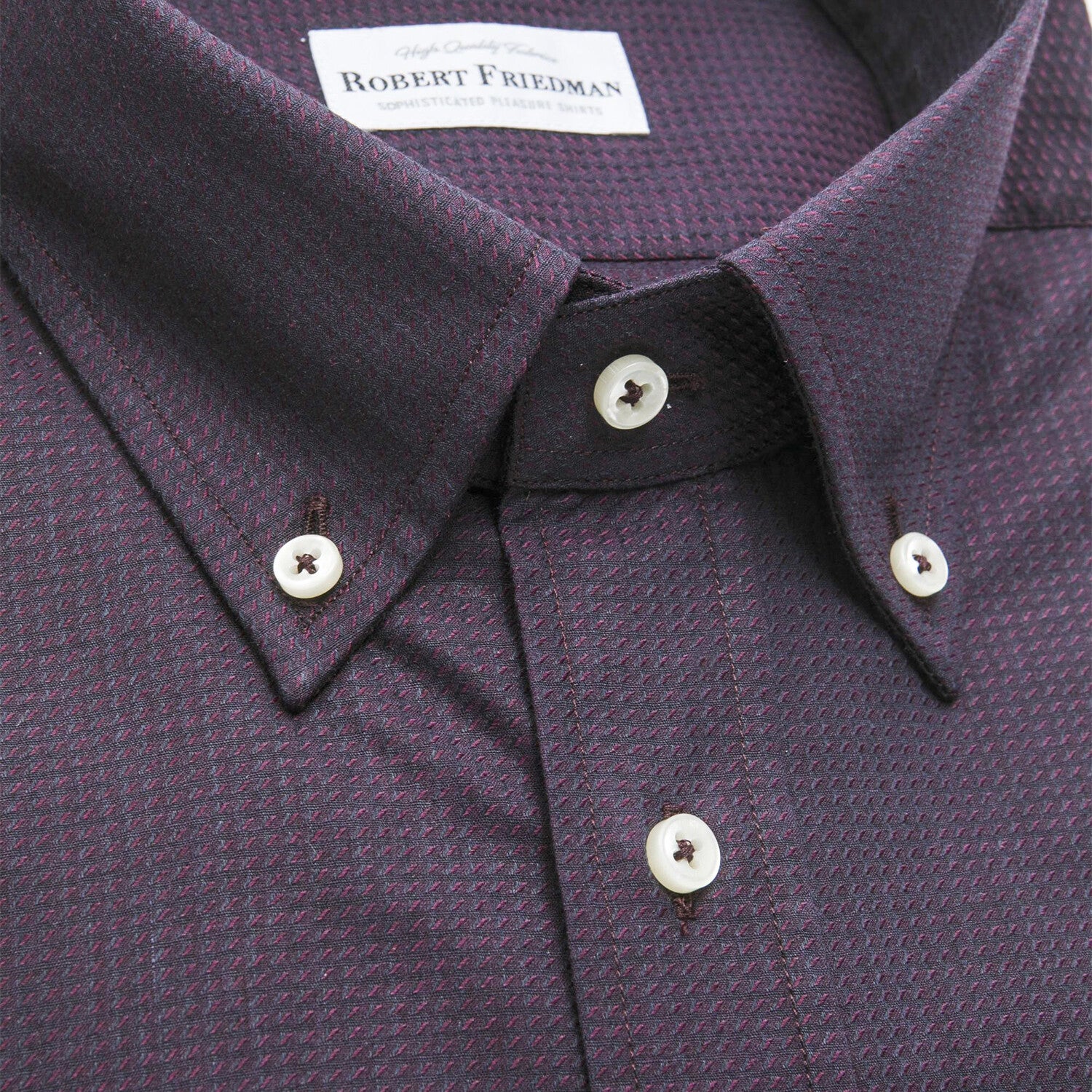 Mike Regular Button-Down Shirt // Black + Bordeaux