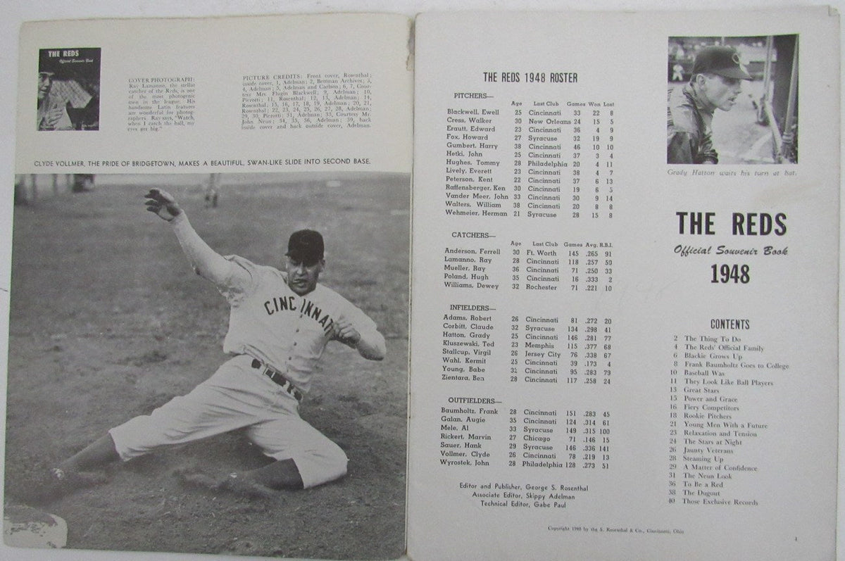 Vintage 1948 Cincinnati "The Reds" Official Souvenir Book 175616