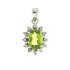 .96ct Peridot Diamond Fashion Pendants 10KT White Gold