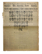 October 4, 1934 The Sporting News Newspaper - 1934 MVP's Named Lou Gehrig