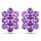 6.80 Carat Genuine Amethyst .925 Sterling Silver 3 Piece Jewelry Set (Ring, Earrings, and Pendant w/ Chain)