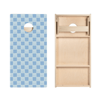 Beachy Blue Grid Star Cornhole Boards