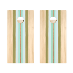 Beachy Retro Stripes Star Cornhole Boards