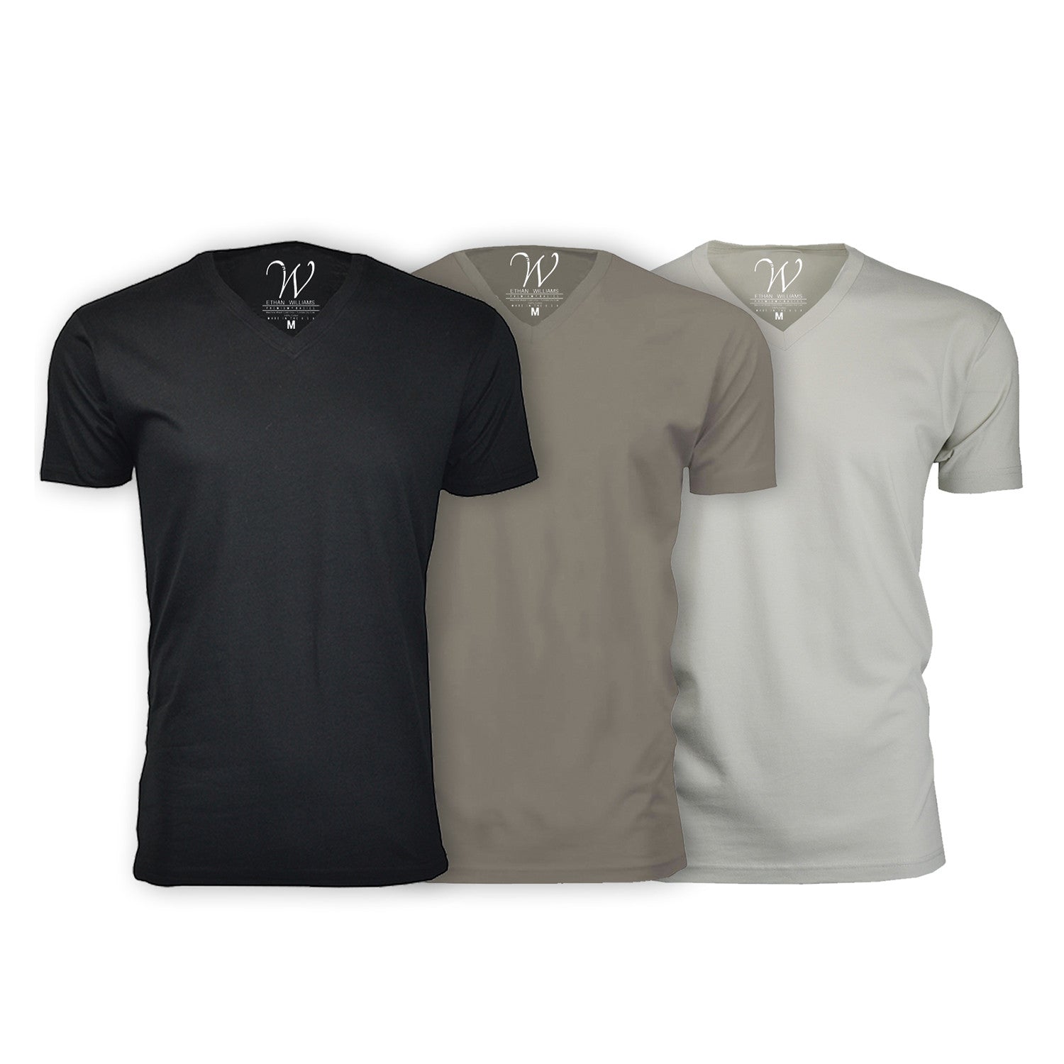 Ultra Soft Sueded V-Neck // Black + Stone + Sand // Pack of 3