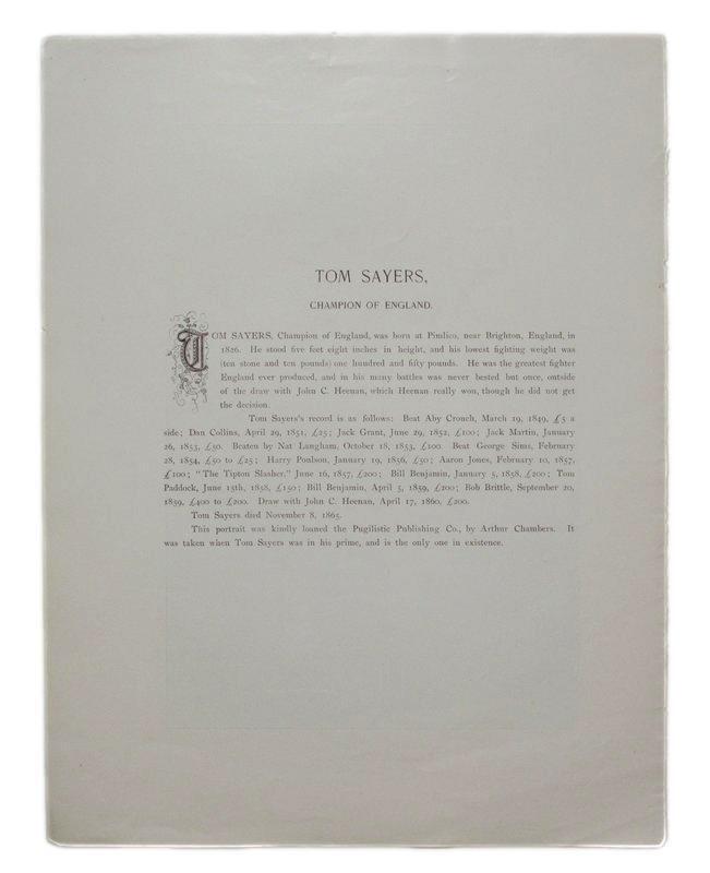 Tom Sayers 1895 Boxing Gladiators 11x15 Supplement Poster