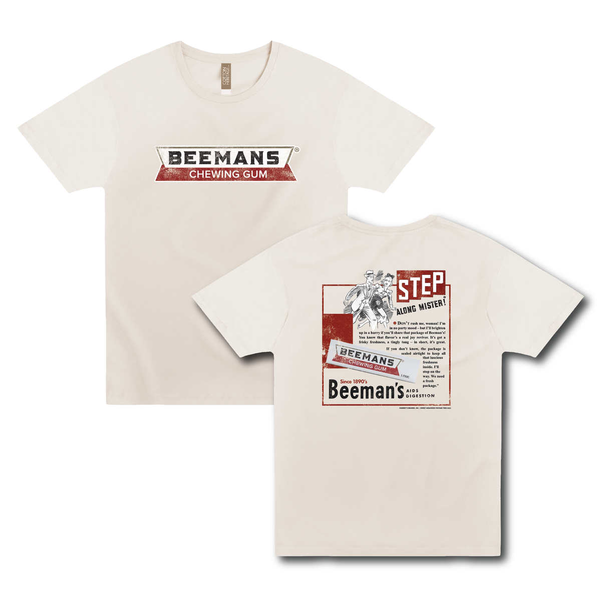 Beemans Chewing Gum Step Along Mister! Vintage Ad Tee – Retro Gum Unisex Graphic T-Shirt | Nostalgic Candy Apparel