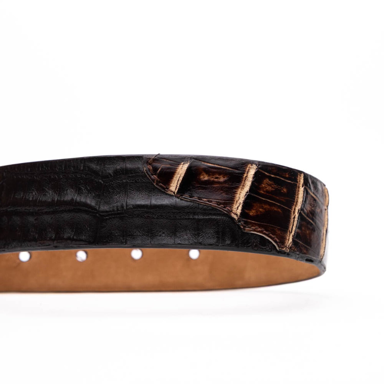 Caribe Caiman Back & Caiman Belly Leather // Brown Pantano