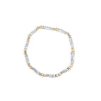 10K Two-Tone 2.00 Cttw Diamond "X" and Wave Link Bracelet (H-I Color, I1-I2 Clarity) - 7" Inches