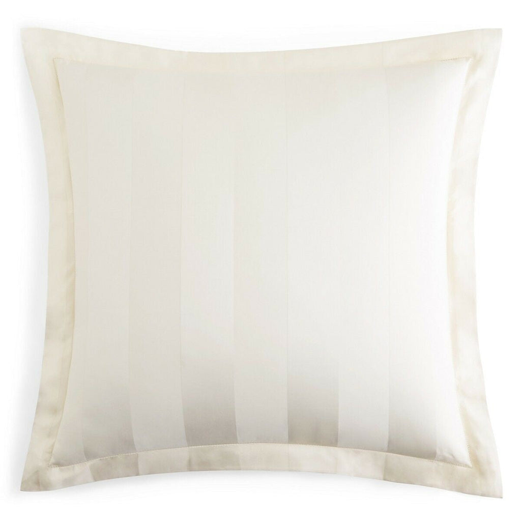 Hudson Park Collection 600 Thread Count Stripe Euro Sham Ivory