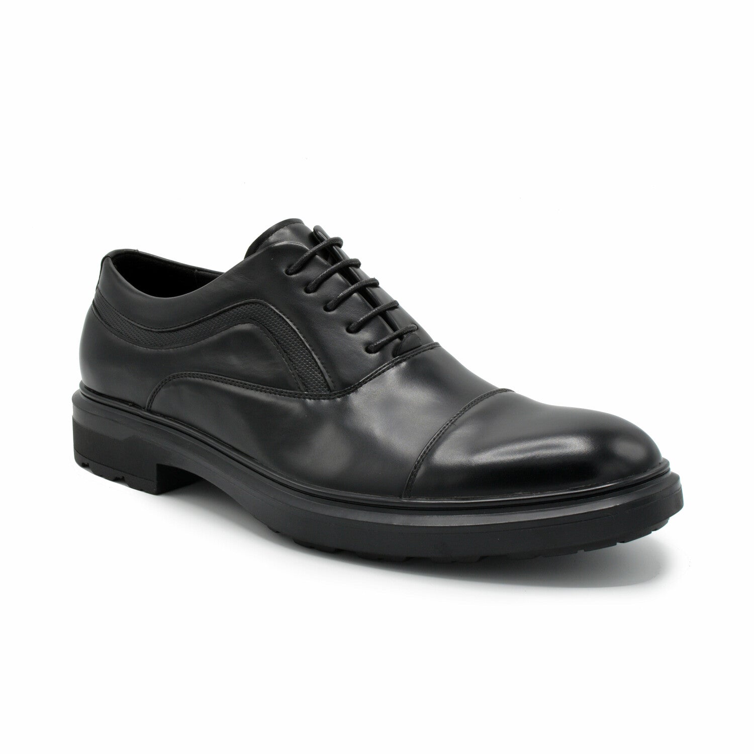 aston grey black dress shoes Men's Black Leather Derby Shoes: ASTON FLEXI 002 – Officine Creative main image 0