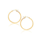14k Yellow Gold Polished Hoop Earrings (2x40mm)