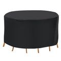91x43in Circular Table Cover 6-Seat UV Water Resistant Outdoor Furniture Protector For Small Round Table Chairs Set