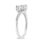 10K White Gold 1/4 Cttw Miracle Set Round Cut Diamond Two-Stone Ring (H-I Color, I2 Clarity) - Size 7