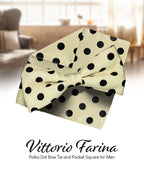 Vittorio Farina Men's Polka Dot Satin Bow Tie & Pocket Square in Gift Box