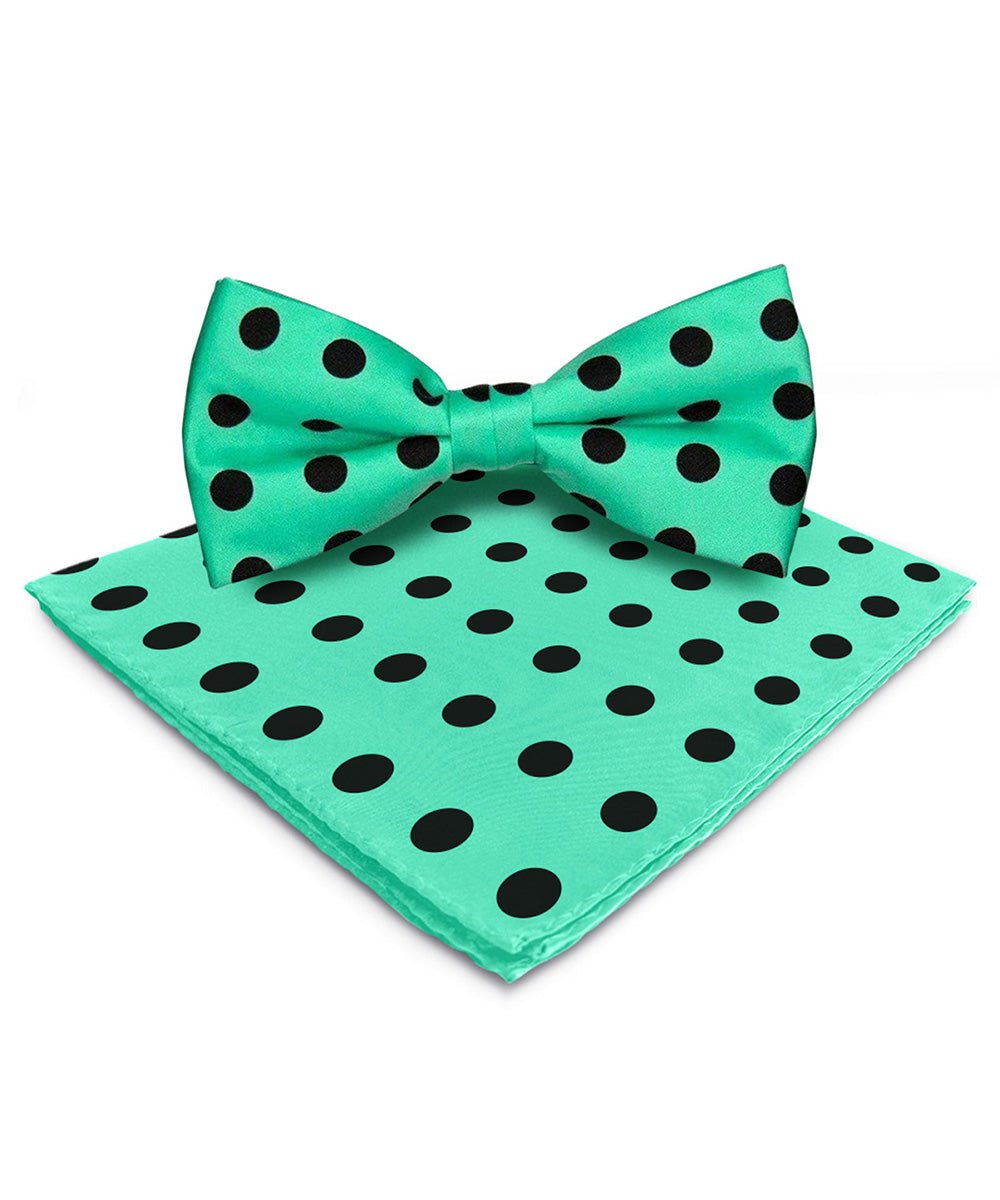 Vittorio Farina Men's Polka Dot Satin Bow Tie & Pocket Square in Gift Box