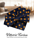 Vittorio Farina Men's Polka Dot Satin Bow Tie & Pocket Square in Gift Box