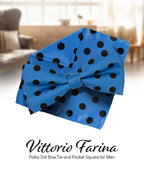 Vittorio Farina Men's Polka Dot Satin Bow Tie & Pocket Square in Gift Box