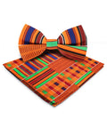 Vittorio Farina Men's Kente Satin Bow Tie & Pocket Square in Gift Box