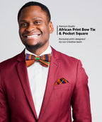 Vittorio Farina Men's Kente Satin Bow Tie & Pocket Square in Gift Box