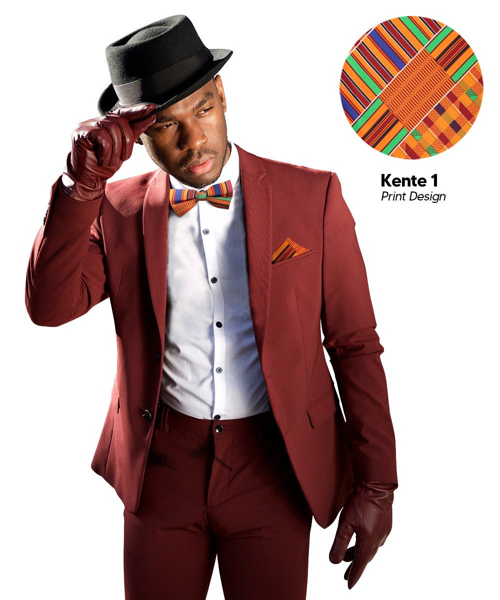 Vittorio Farina Men's Kente Satin Bow Tie & Pocket Square in Gift Box