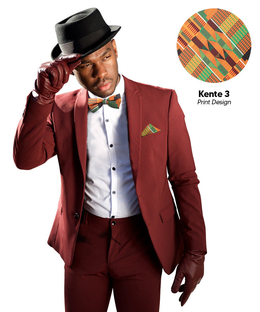 Vittorio Farina Men's Kente Satin Bow Tie & Pocket Square in Gift Box