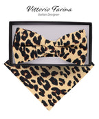 Vittorio Farina Men's Kente Satin Bow Tie & Pocket Square in Gift Box