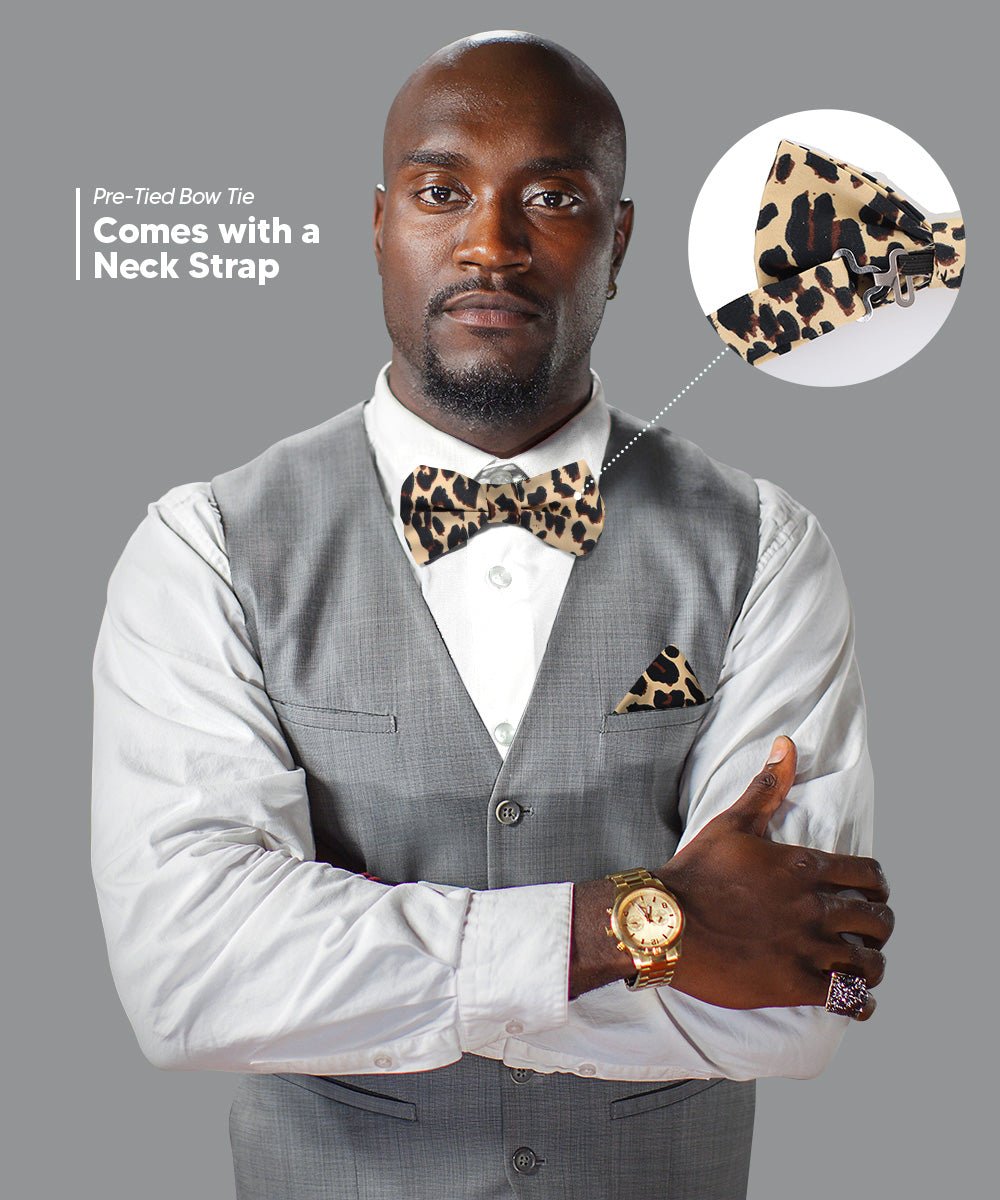 Vittorio Farina Men's Kente Satin Bow Tie & Pocket Square in Gift Box