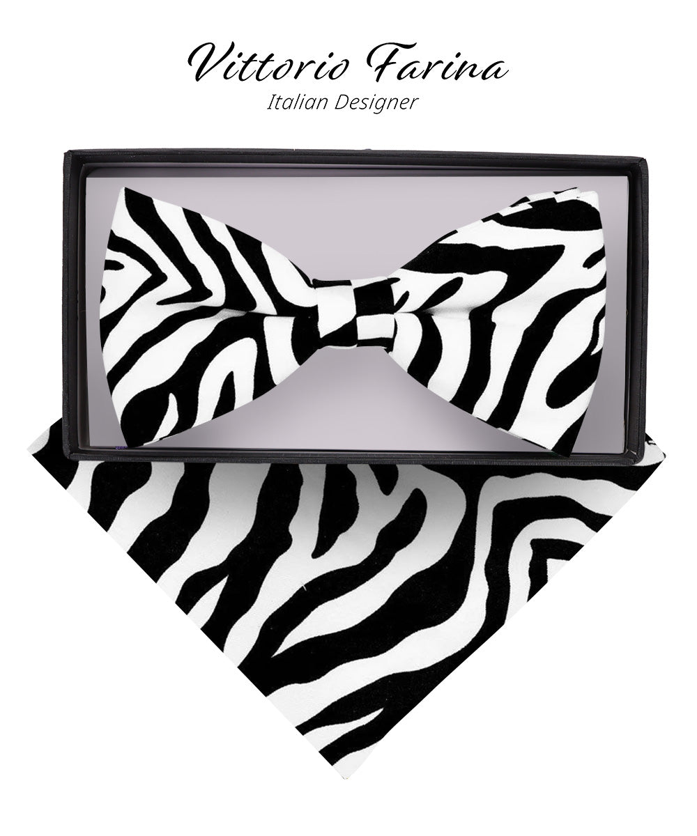 Vittorio Farina Men's Kente Satin Bow Tie & Pocket Square in Gift Box